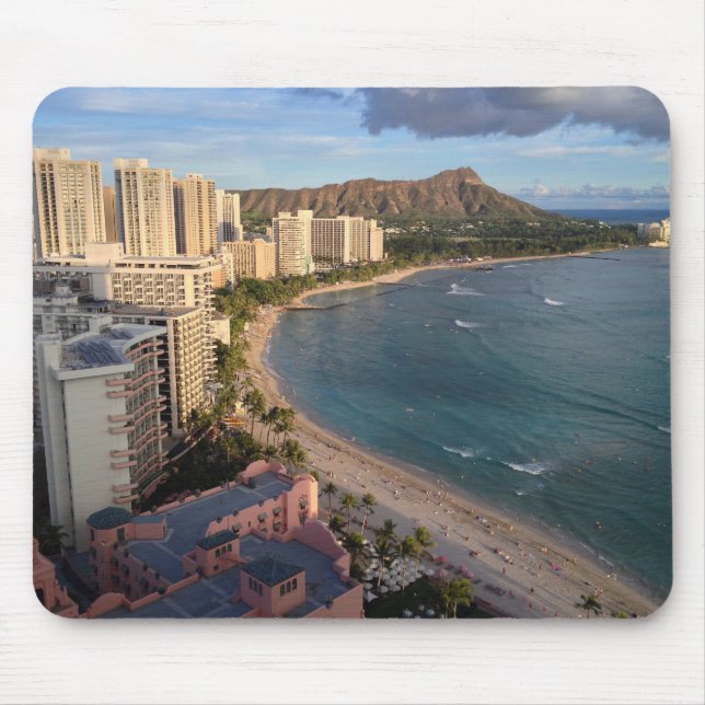 Diamond Head, Waikiki Beach, Hawaii Mouse Pad (Front)
