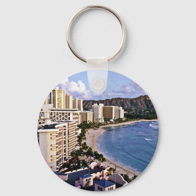 Diamond Head - Waikiki Beach, Oahu Key Ring (Front)