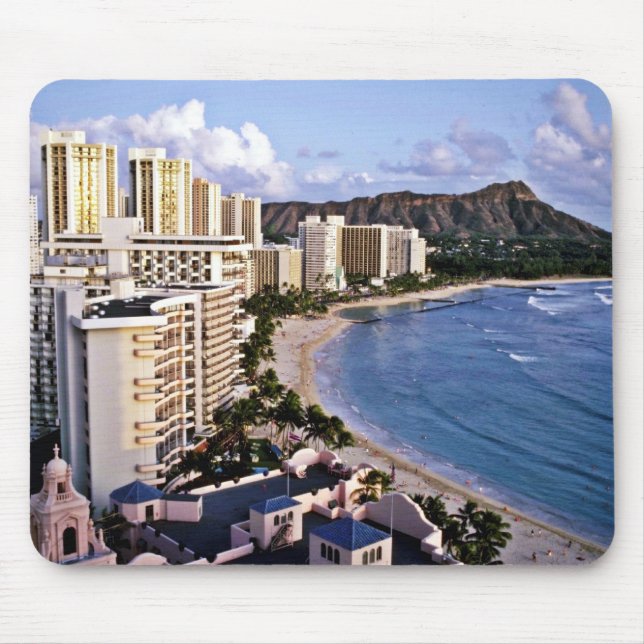 Diamond Head - Waikiki Beach, Oahu Mouse Pad (Front)