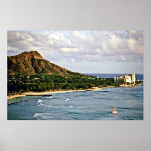 Diamond Head - Waikiki Beach, Oahu Poster