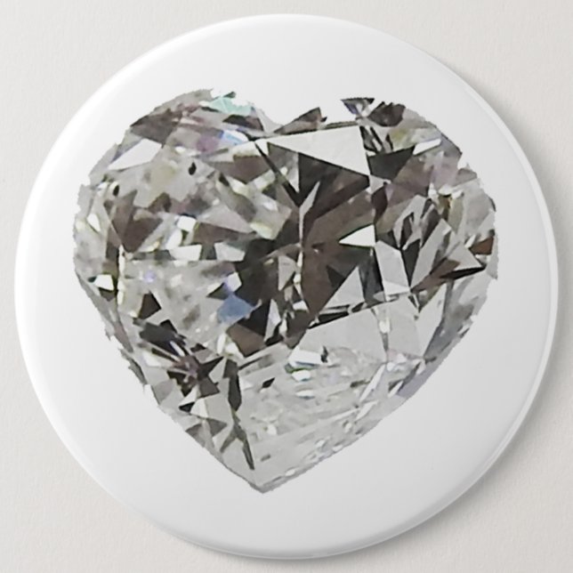 Diamond Heart 6 Cm Round Badge (Front)