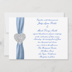 Diamond Heart Blue Wedding Invitation