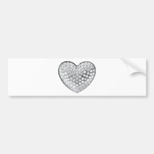 Diamond Heart Bumper Sticker