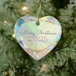 Diamond Heart Customisable Ceramic Ornament<br><div class="desc">A lovely shining champagne diamond heart illustration on a simple ceramic ornament. This pretty pastel gem makes a perfectly glam stocking stuffer, hostess gift or romantic keepsake. Add your own special message to make this "Diamond Heart" a one of a kind, personal gift. Brighten up that special someone's day -...</div>
