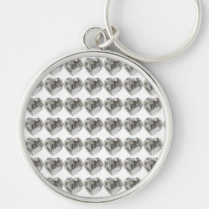 Diamond Heart Key Ring