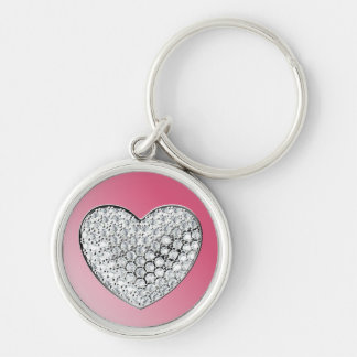 Diamond Heart Key Ring