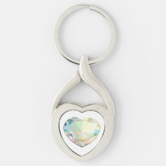 Diamond Heart Key Ring