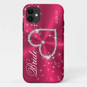 Diamond Heart on Red Satin Case-Mate iPhone Case