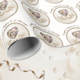 Diamond Heart, Personalised Wedding Wrapping Paper
