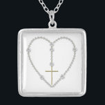 "Diamond" Heart-Shaped Rosary Necklace<br><div class="desc">"Diamond" Heart-Shaped Rosary Necklace.  There are no real diamonds on this necklace.  Feel free to change the colour of the background via Zazzle's great customisation tools.</div>