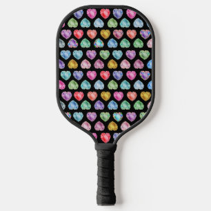 Diamond Heart Watercolor Pattern Cute Pastel Girly Pickleball Paddle