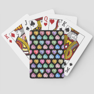 Diamond Heart Watercolor Pattern Cute Pastel Girly Playing Cards