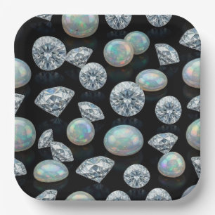 Diamond High End Formal Luxury Wedding Square Paper Plate