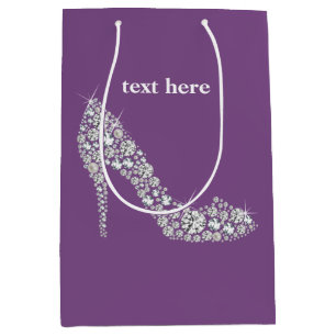 diamond high heels glitter elegant medium gift bag
