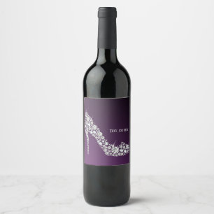 diamond high heels glitter elegant wine label