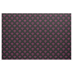 Diamond - Hot Pink on Black Fabric