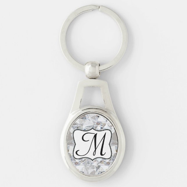 Diamond Ice Crystal Glitz Glam Glamour Key Chain (Front)