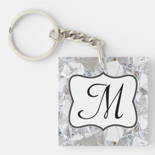 Diamond Ice Crystal Glitz Glam Glamour Key Chain (Front)