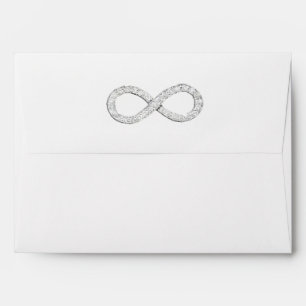 Diamond Infinity Faux Black Glitter Envelope