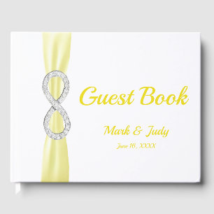 Diamond Infinity Yellow Ribbon Wedding Guestbook