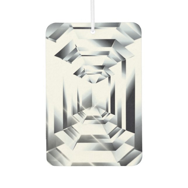 Diamond jewel cut facetted gemstone bling car air freshener (Front)