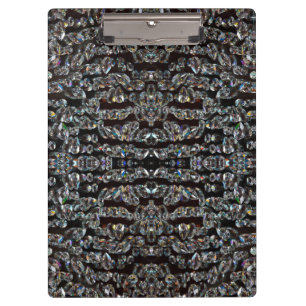 Diamond jewel pattern elegant silver black clipboard