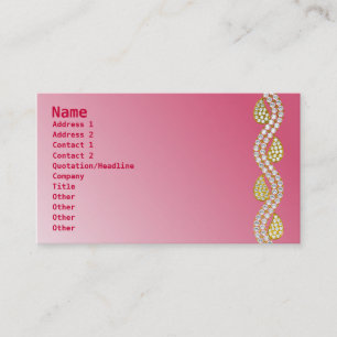 Diamond jewellery-light pink business card