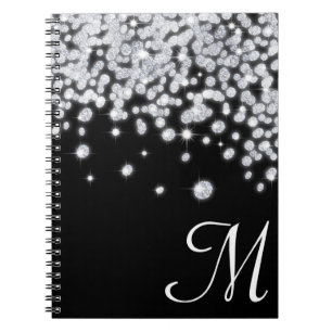 Diamond Jewels Jewellery Monogram Initial Note Boo Spiral Notebook