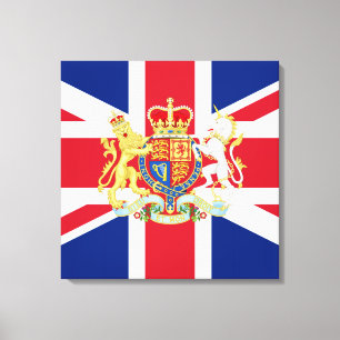 Diamond Jubilee Union Flag and Royal Crest Canvas Print