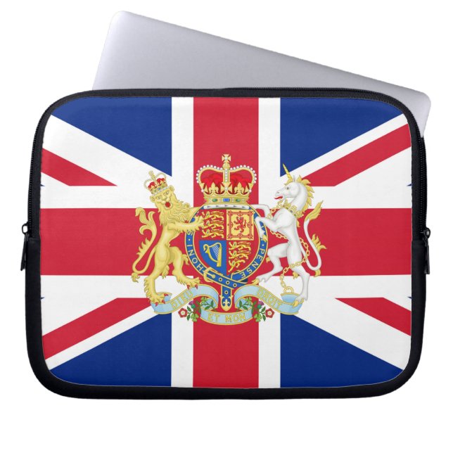 Diamond Jubilee Union Flag and Royal Crest Laptop Sleeve (Front)