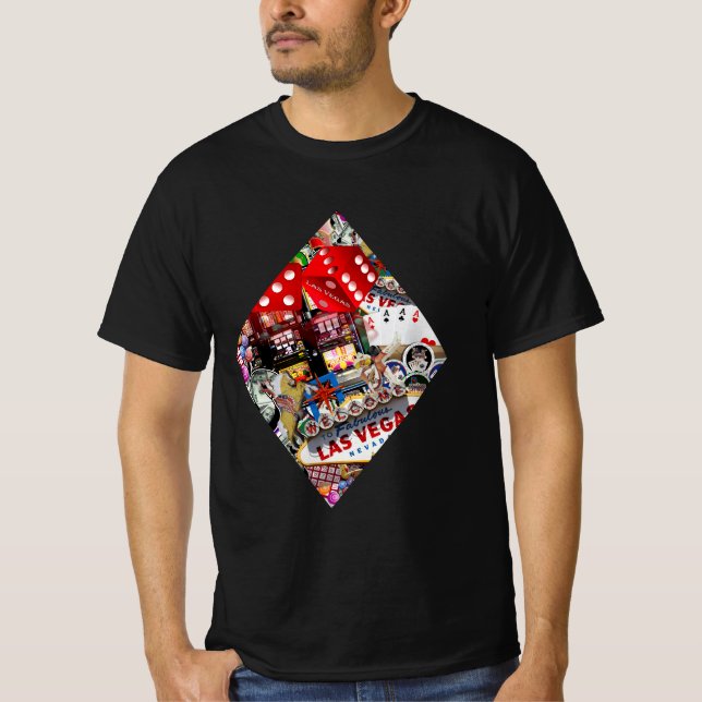 Diamond - Las Vegas Playing Card Shape T-Shirt (Front)