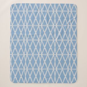 Diamond Lattice contemporary modern triangle blue Sherpa Blanket