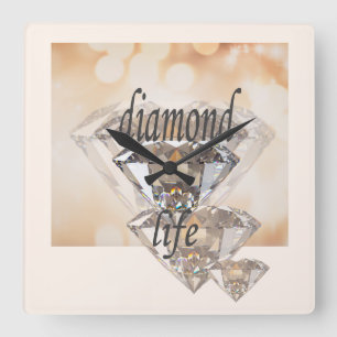 Diamond Life Square Wall Clock