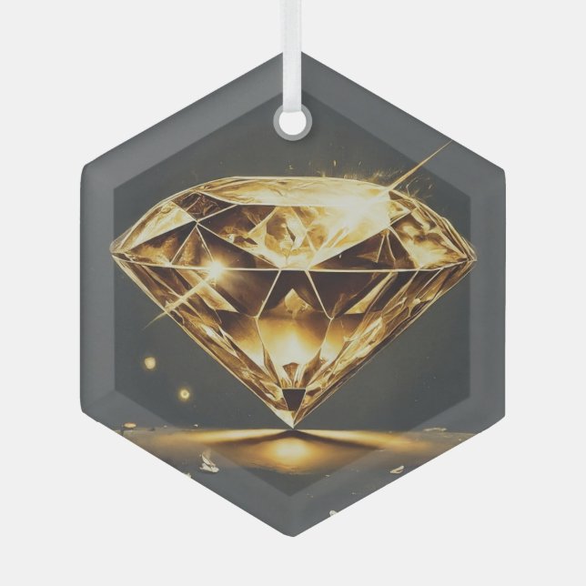 Diamond Light Black Glass Tree Decoration (Front)