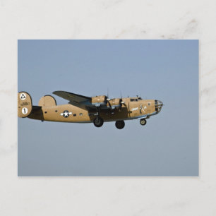 Diamond Lil B-24 Bomber, landing at Oshkosh, Postcard