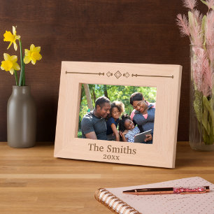Diamond Line Family Name and Date Etched Frames