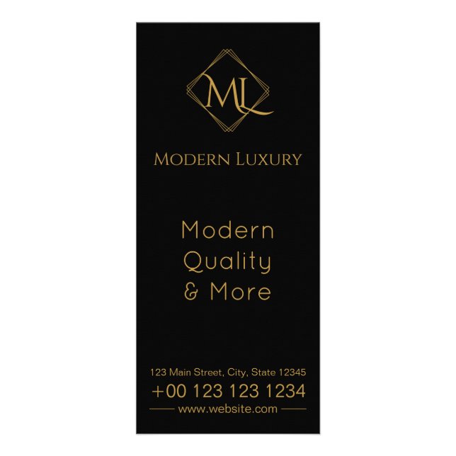 Diamond Logo | Black & Gold Rack Card (Front)