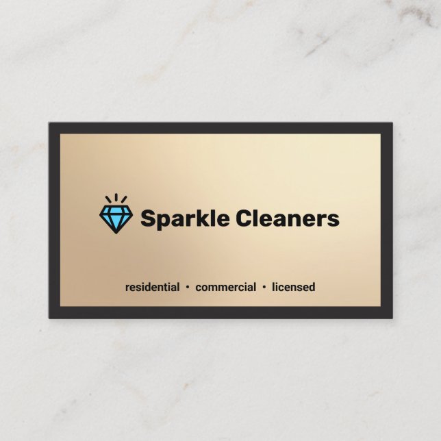 Diamond Logo Housekeeping Service Business Card (Front)