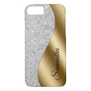 Diamond Look Bling Gold Metal Personalised Case-Mate iPhone Case