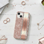 Diamond Look Glitter Calligraphy Name Rose Gold Case-Mate iPhone 14 Case<br><div class="desc">Any glitter or diamonds in design are photos and simulated. This design may be personalised in the area provided by changing the photo and/or text. Or it can be customised by clicking Personalise this Template and then choosing the click to customise further option and delete or change the colour of...</div>
