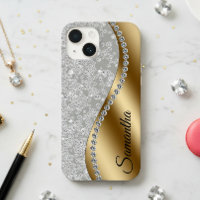 Diamond Look Gold Metal Personalised Glam