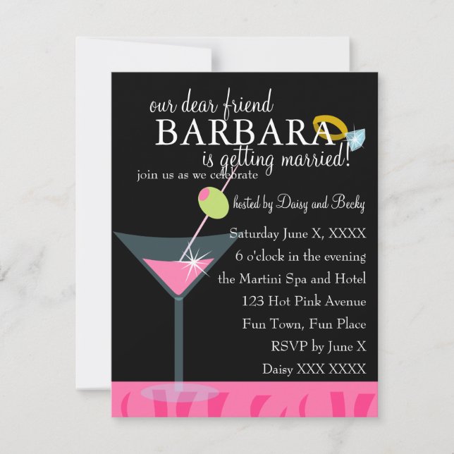 Diamond Martini Invitation (Front)