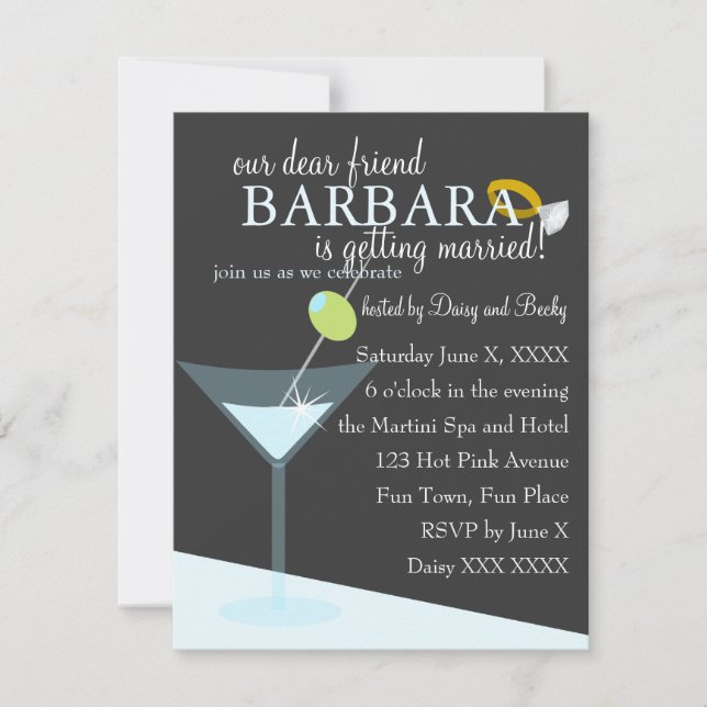 Diamond Martini Invitation (Front)