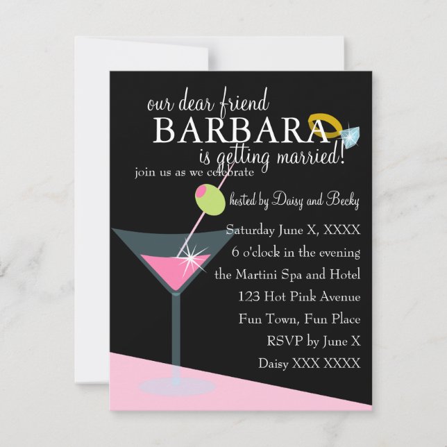 Diamond Martini Invitation (Front)