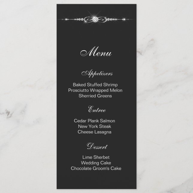 Diamond Menu Card (Front)