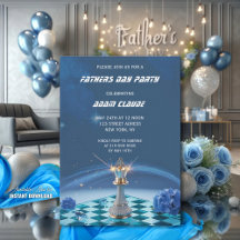 Diamond Metallic King Chess Fathers Day Blue
