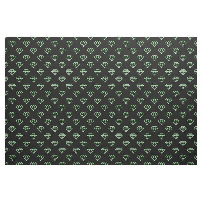 Diamond - Mint Green on Black Fabric (Yard)
