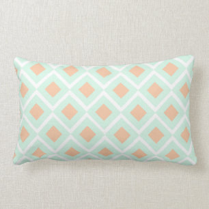 Diamond Mint Green Rectangle Throw Pillow