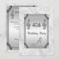 Diamond Music Note, Stiletto & White Roses 45th