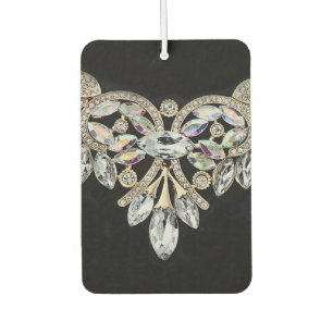 Diamond necklace black silver elegant  car air freshener